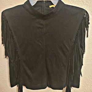 Black Fringe Top